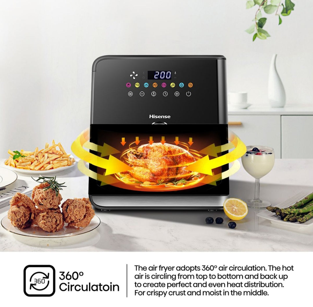 Hisense 8L Air Fryer with Digital Touch Control & Visible Cooking Window