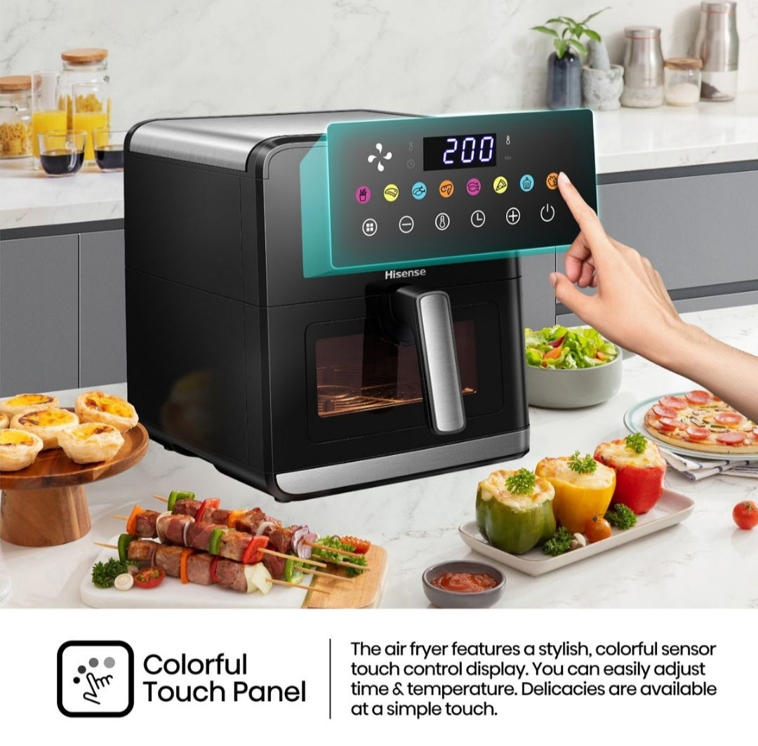 Hisense 8L Air Fryer with Digital Touch Control & Visible Cooking Window