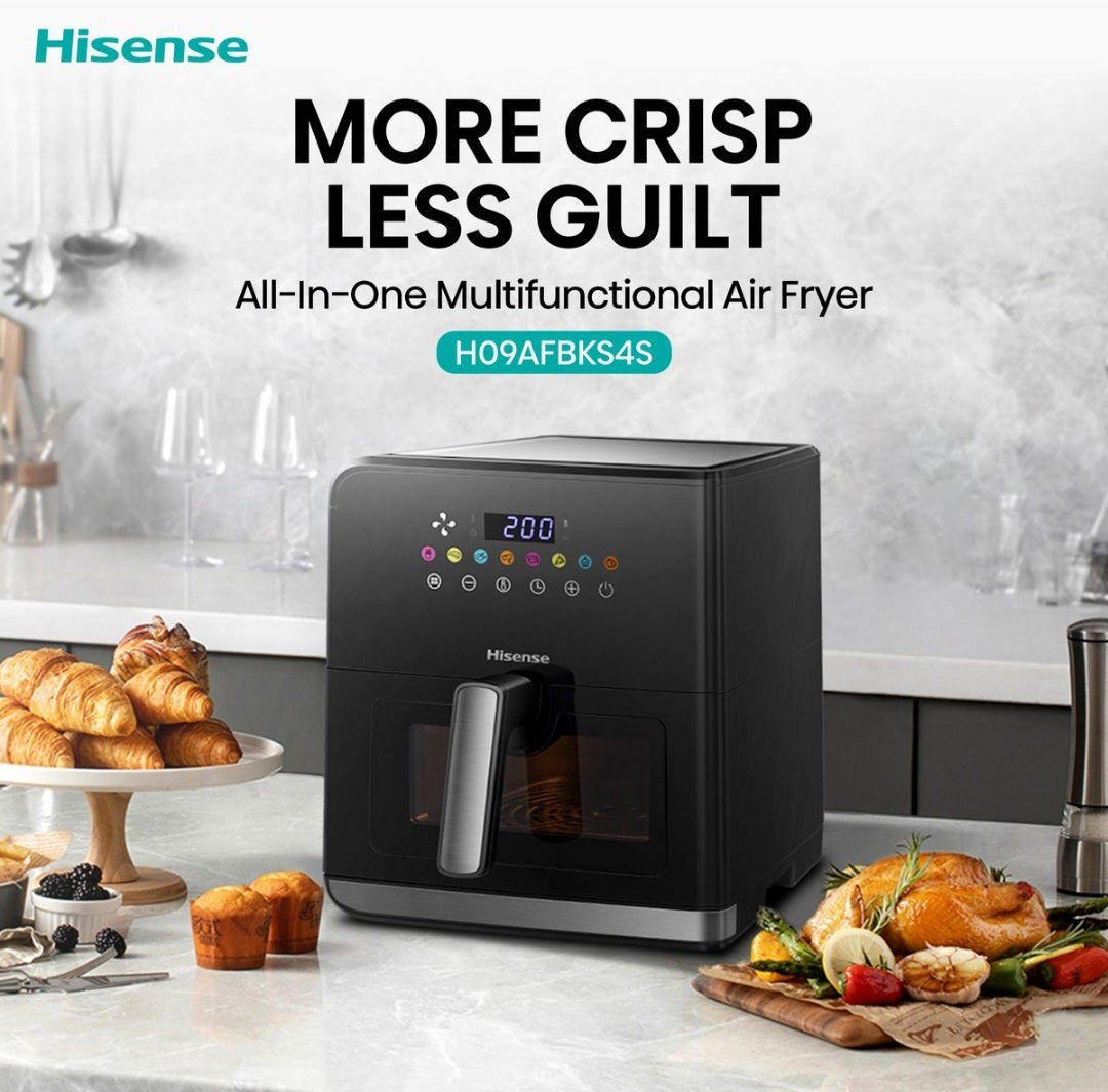 Hisense 8L Air Fryer with Digital Touch Control & Visible Cooking Window