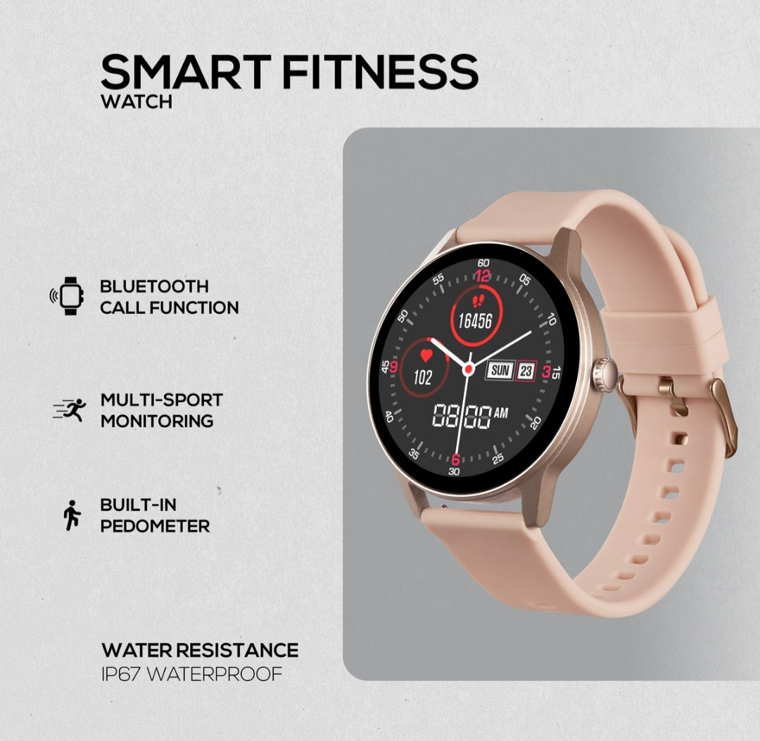 Volkano Smart Watch: Women & Men | Calling & Notifications | Soul Series - Rose Gold