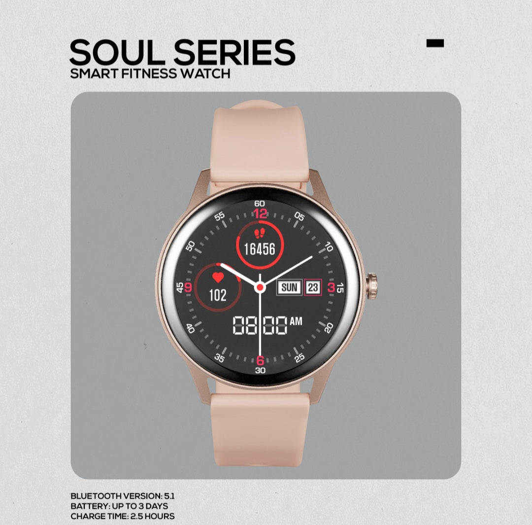 Volkano Smart Watch: Women & Men | Calling & Notifications | Soul Series - Rose Gold