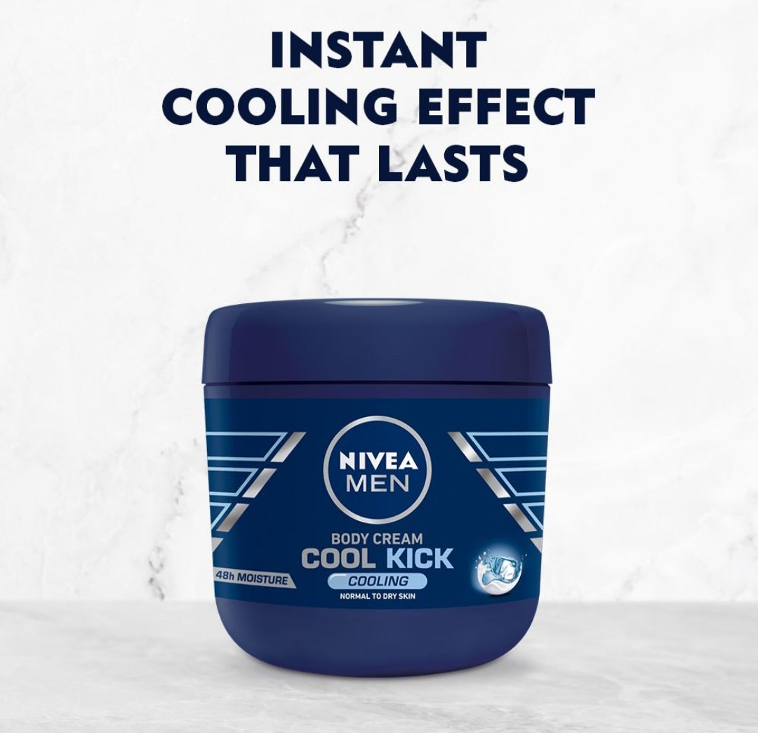 NIVEA MEN Cool Kick Body Cream with Instant Cooling Complex, 6x400ml