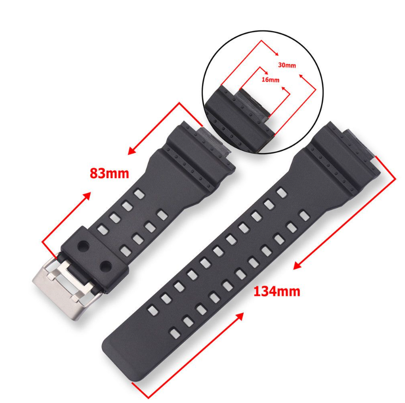 Replacement Watch strap for Casio G-Shock 8900 GD120/GA-100/GA-110 + more - Black