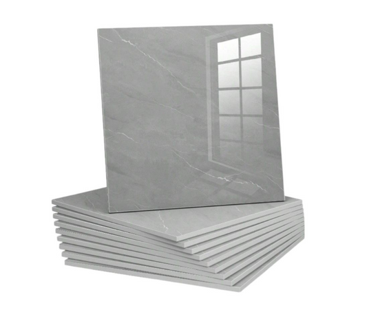 10 Piece Marble Textured Waterproof Peel And Stick Tiles - Grey