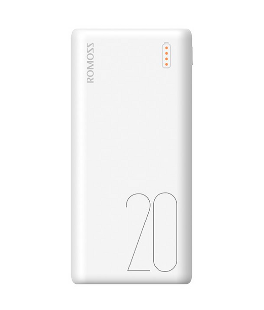 Romoss Simple 20 20,000mAh Dual Output Power Bank - White