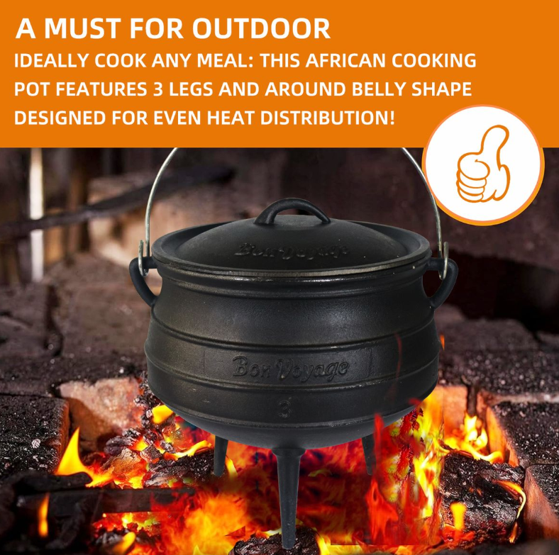 Bon Voyage No. 3 Cast Iron Potjie Pot 7.8 Liter