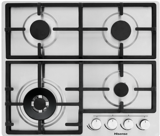 Hisense 60cm 4 Burner Gas Hob -Stainless Steel