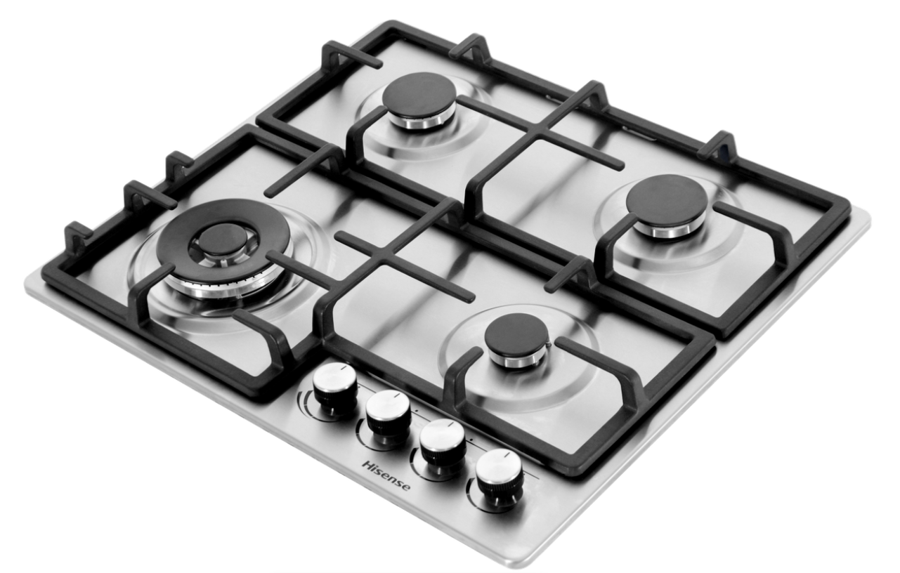 Hisense 60cm 4 Burner Gas Hob -Stainless Steel