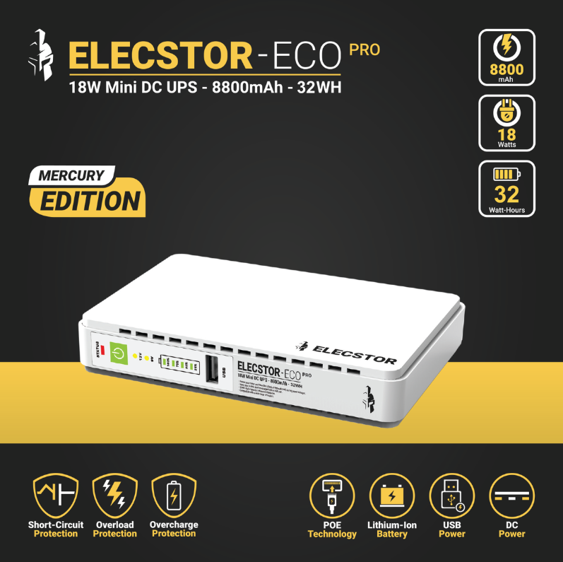 Elecstor 18W 28WH Lithium-Ion Portable Mini UPS or Power Back