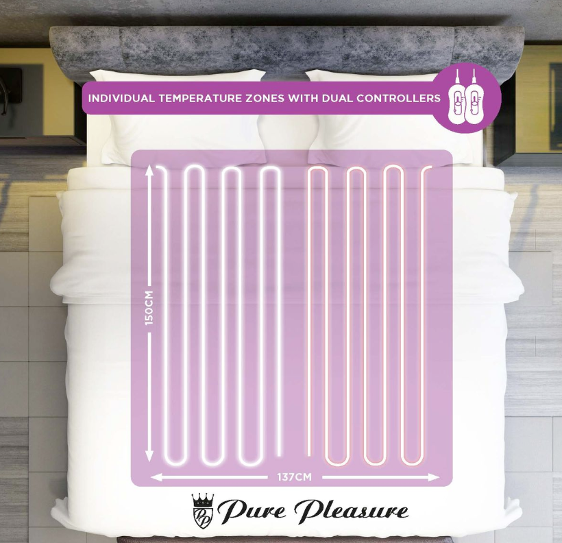 PURE PLEASURE - DOUBLE TIE-DOWN ELECTRIC BLANKET 137x150