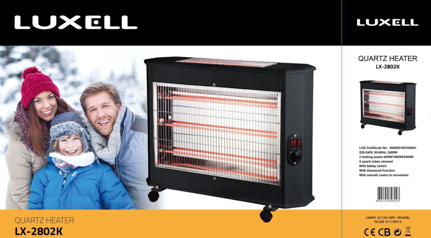 LUXELL - 5 Bar Heater with Thermostat & Safety Switch - 2400W -LX2802K