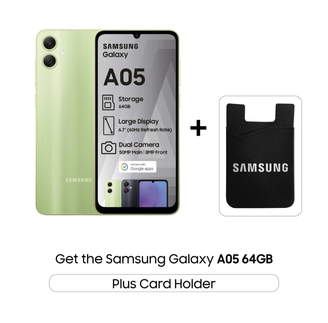 Samsung Galaxy A05 64GB LTE Dual Sim - Light Green + Samsung Card Holder