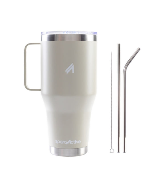 Stainless Steel Double Wall Travel Mug with straw 40oz 1.18L