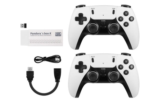 4K Pro Game Console with Wireless Controllers - White