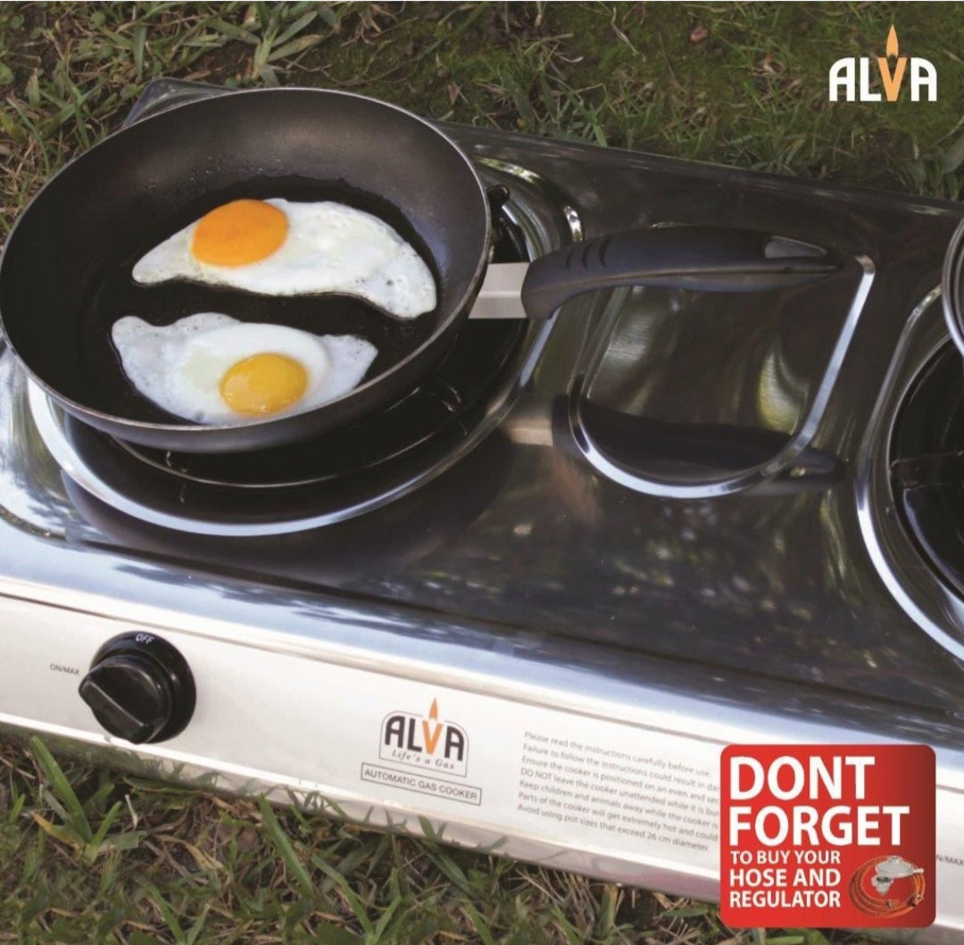 ALVA Double Burner LP Gas Stove | Stainless Steel Body | 2 Plate