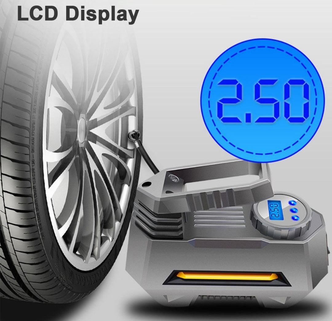 Portable Air Compressor Digital Car Tyre Pump 12V DC with LED Light